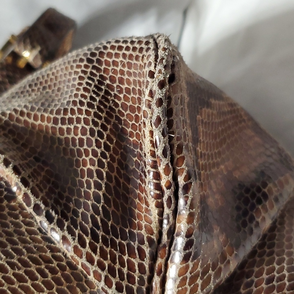 Gili python print leather large slouch shoulder b… - image 6